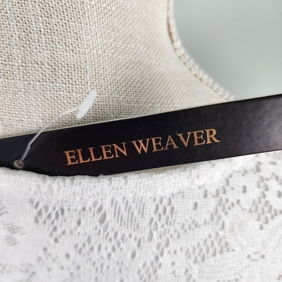 Ellen Weaver Women’s Crochet Bell Sleeve Shift Dress Size Medium White - Picture 7 of 9